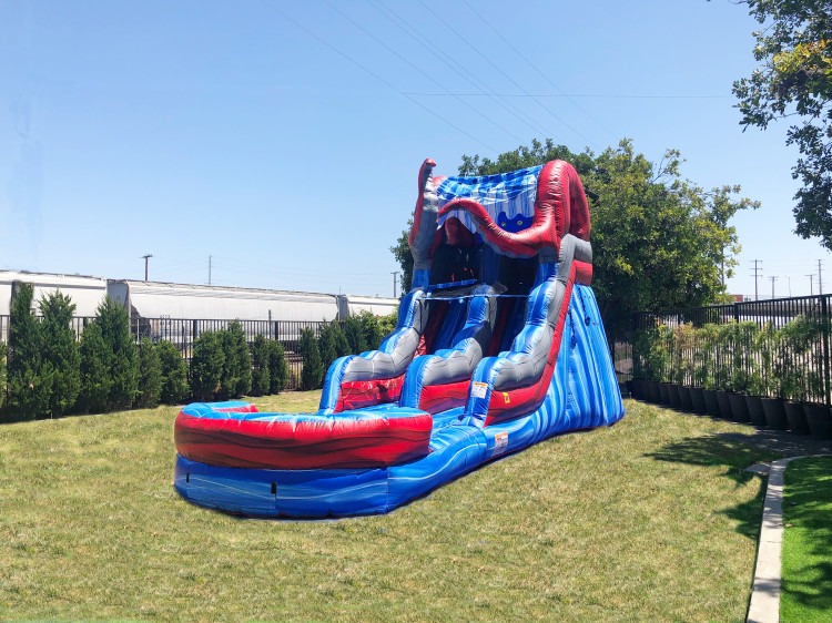 Ocean Battle 15' Wet/Dry Single Lane Slide
